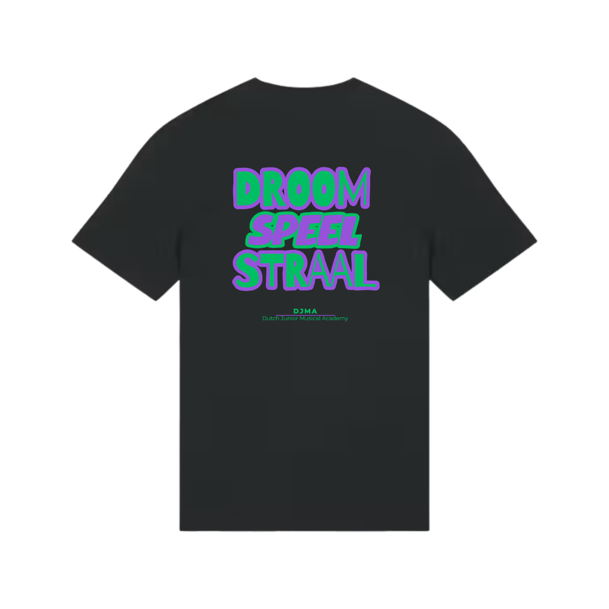 T-Shirt Droom, Speel, Straal Zwart